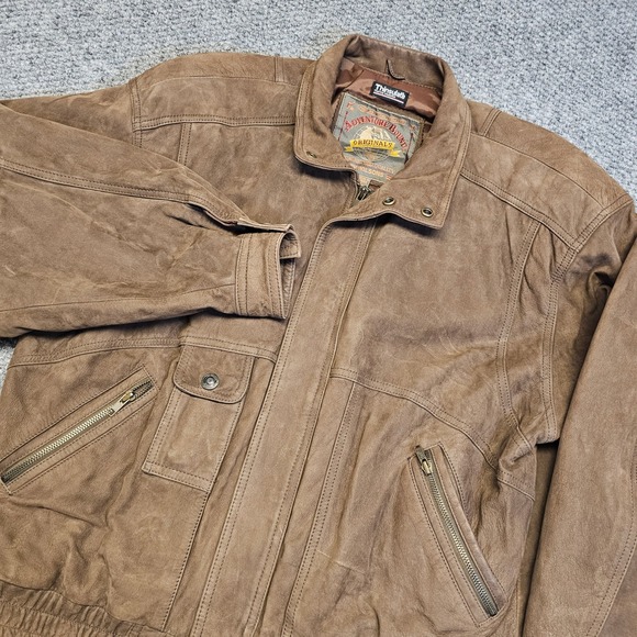 Wilsons Adventure Bound Mens Leather Bomber Jacket‎ Thinsulate Brown